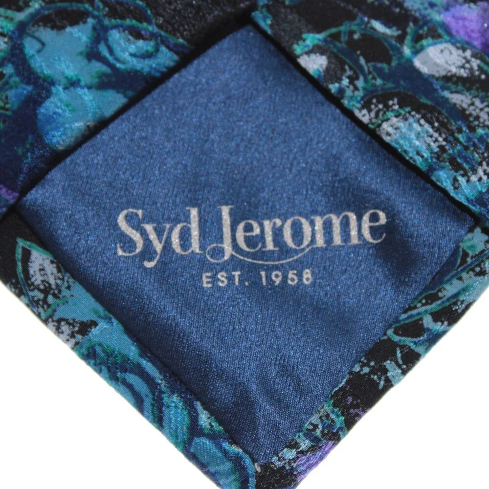 Italo Ferretti For Syd Jerome NWOT Neck Tie Blue Floral 100% Silk Made in Italy